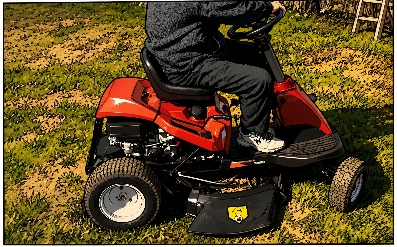 Trattorino tagliaerba usato come ispirazione per Mini Rider